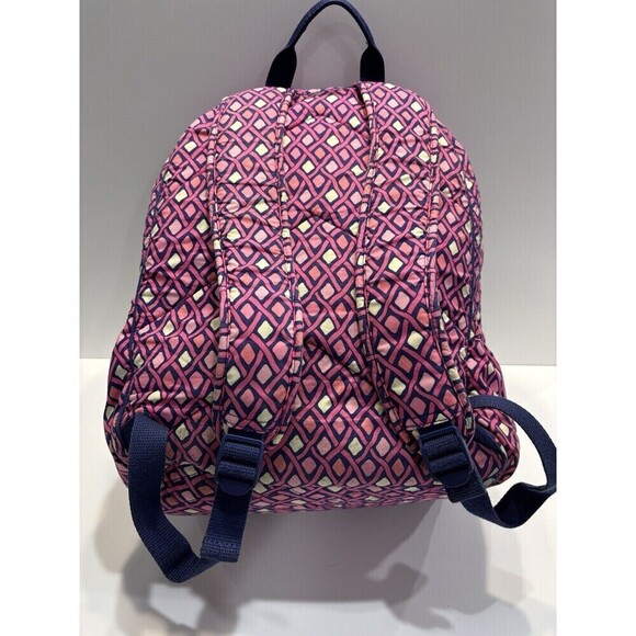 VERA BRADLEY Katalina Pink Diamonds Campus Backpack Blue White Bag Retired main image 5